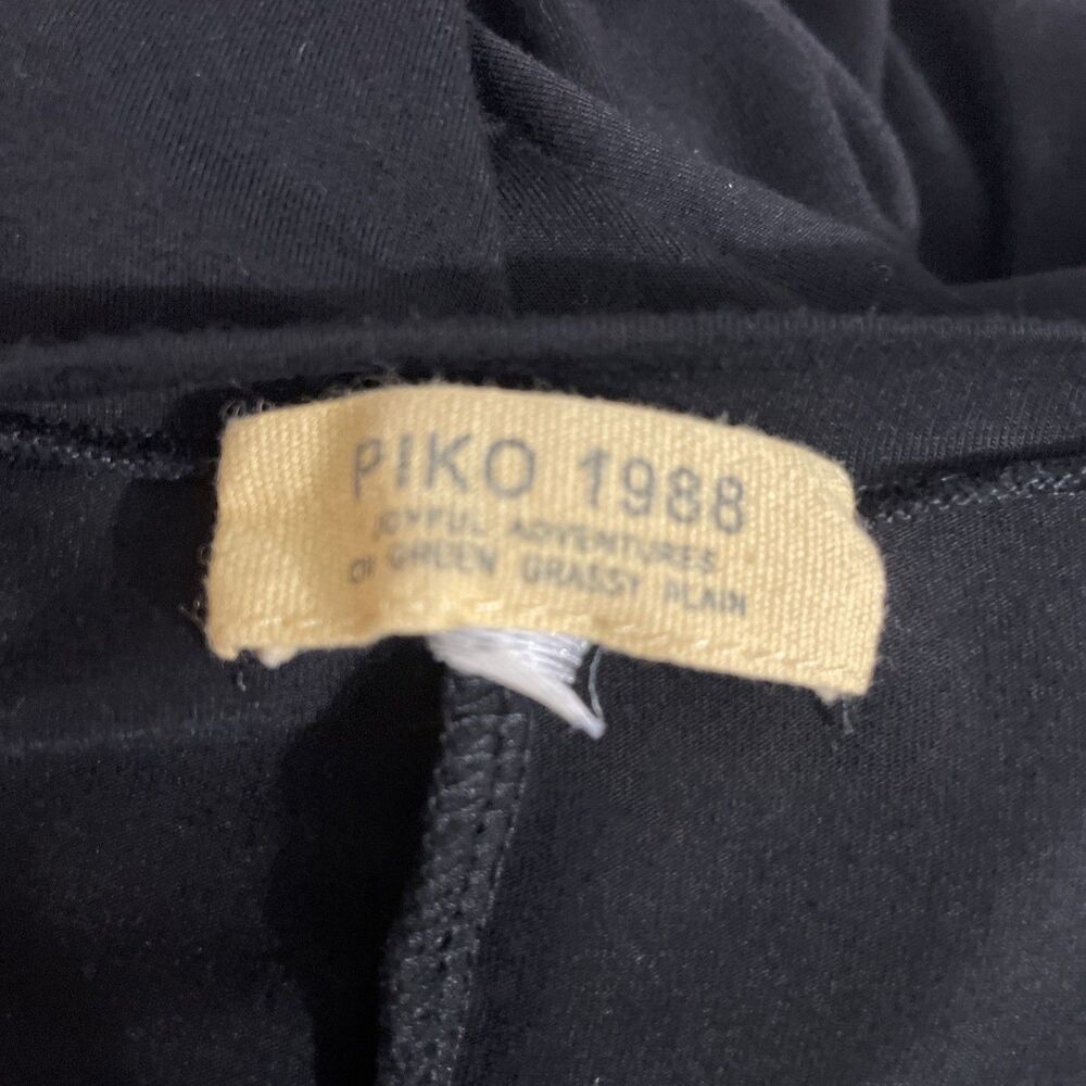 Piko 1988 Black Swing Dress Large Soft Stretch Comfy Lounge Casual w Pockets - Picture 9 of 11